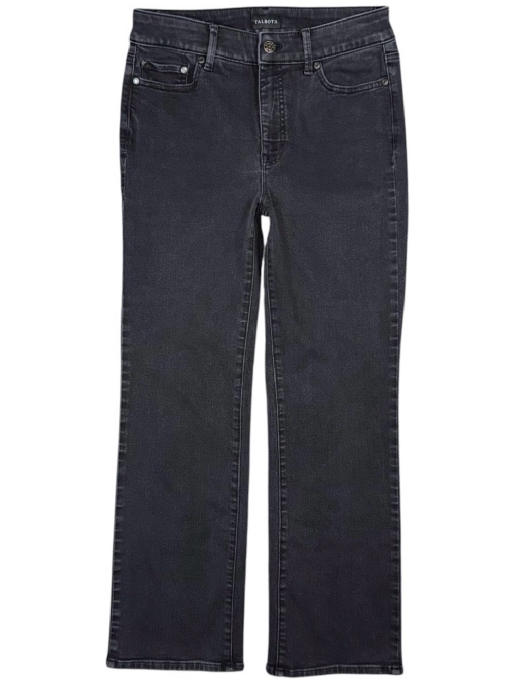Talbots Women’s Barely Boot Jeans Black Bootcut Stretch Denim Size 8 Petite